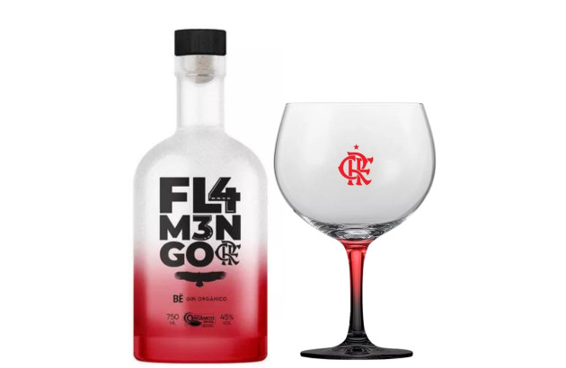 Gin Flamengo Orgânico BË Garrafa 127 anos com Taça 750 ml