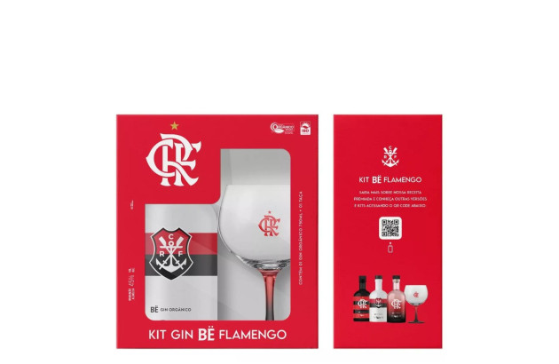 Gin Flamengo Orgânico BË Garrafa Branca com Taça 750 ml