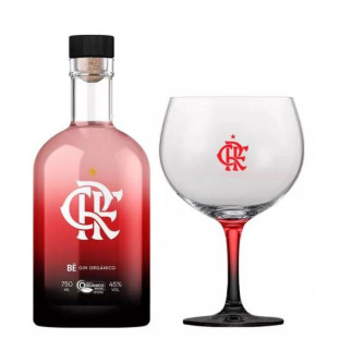Gin Flamengo Orgânico BË Garrafa Degrade com Taça 750 ml