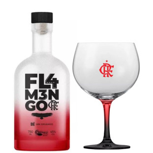 Gin Flamengo Orgânico BË Garrafa 127 anos com Taça 750 ml